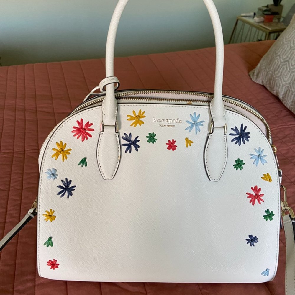 Kate Spade Summer White Leather Crossbody Purse